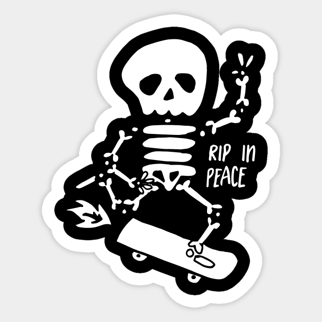 RIP in Peace - White Sticker by RADdoodads